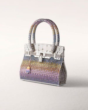 Hermès Sac Bijou Birkin — Solid 18K White Gold with Rainbow gradient gems