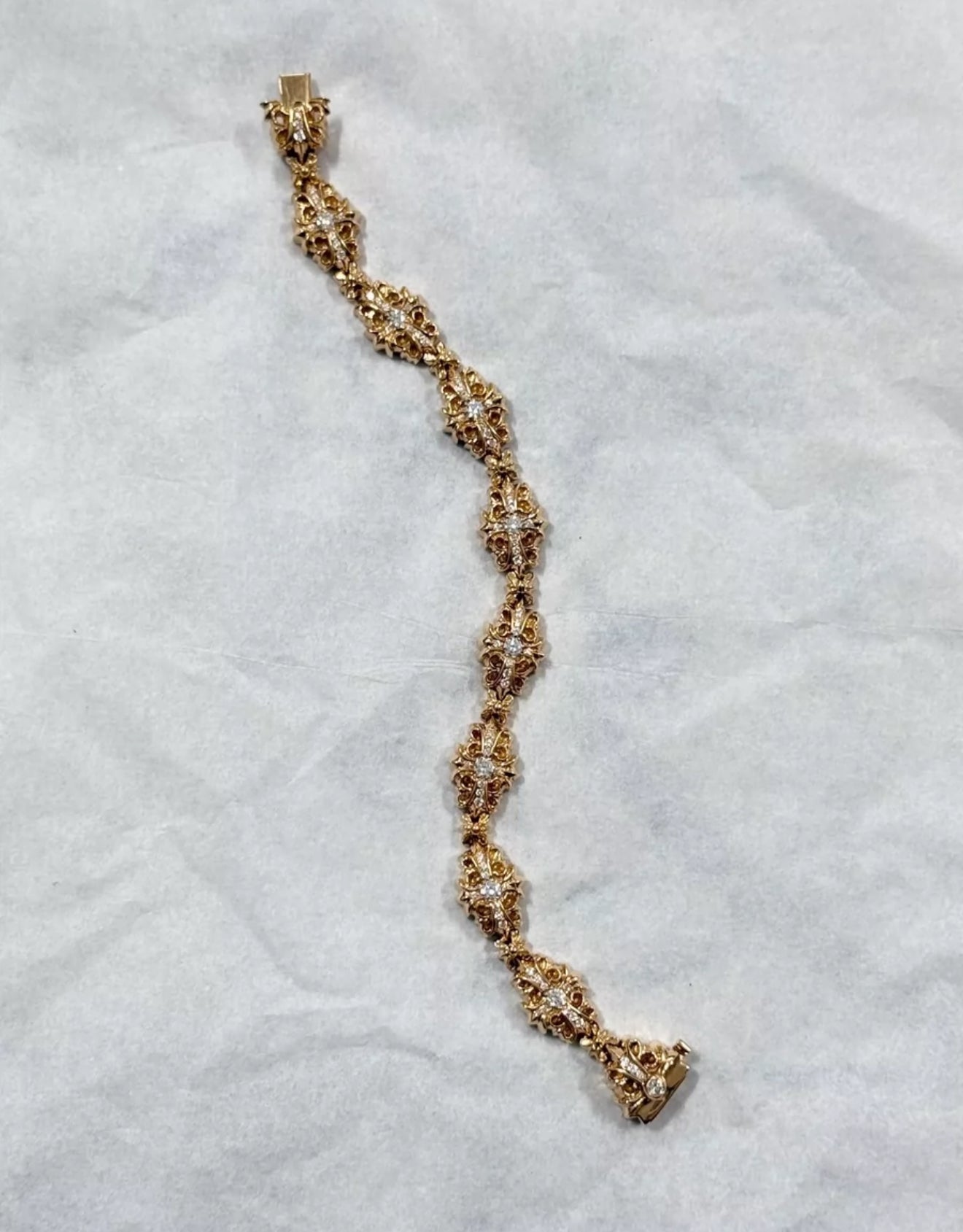 Chrome Hearts 22K Gold Diamonds Bracelet
