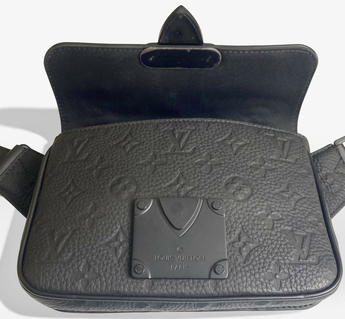 Louis Vuitton Matte Black Taurillon Monogram S Lock Sling Crossbody Waist Bag