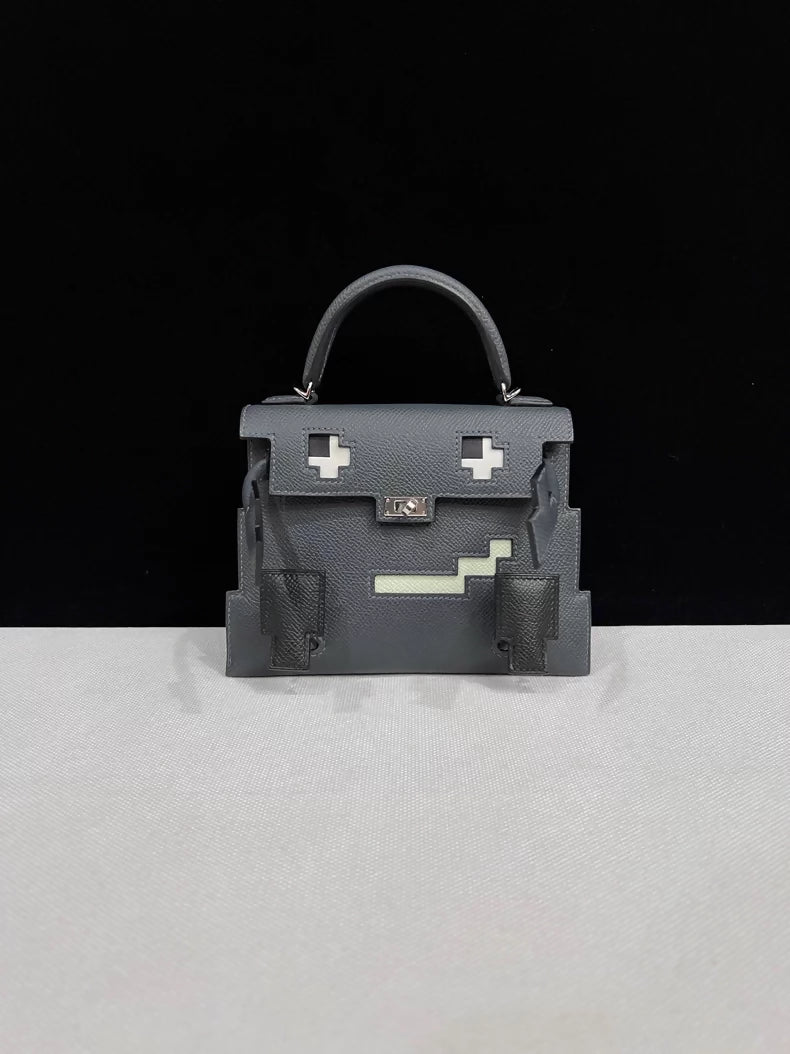 Hermes Kelly Doll Picto Gris Misty/Gris Meyer/Vert Fizz/Noir/Alezan Epsom palladium hardware