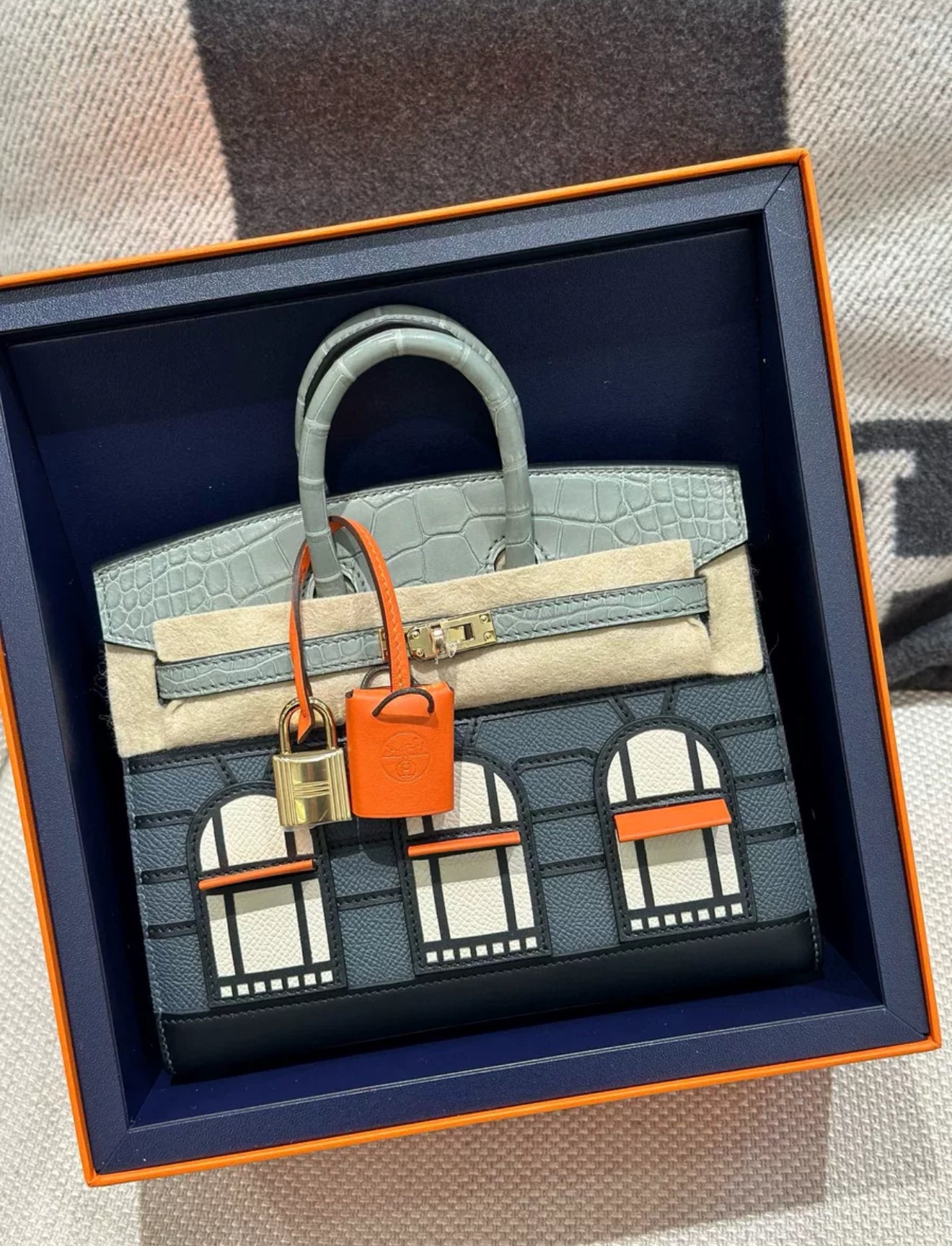 Hermes Birkin 20 Faubourg Rainy Days Gris Misty