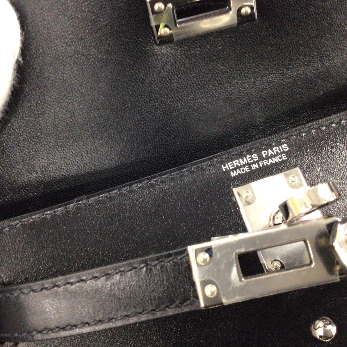 HERMÈS CLOUTÉ MINI KELLY 20 STUDDED BLACK BOX PALLADIUM HARDWARE