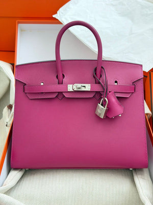 Hermes Birkin 25 Rose Pourpre Madame Palladium hardware
