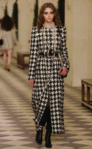 Rare Chanel 2021 Black  White Long Coat/Dress 40