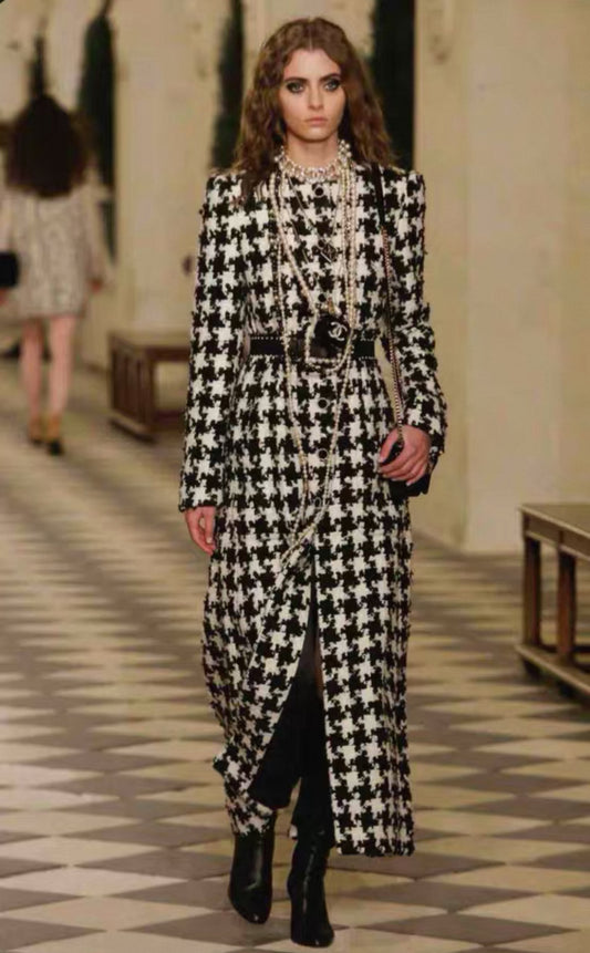 Rare Chanel 2021 Black  White Long Coat/Dress 40