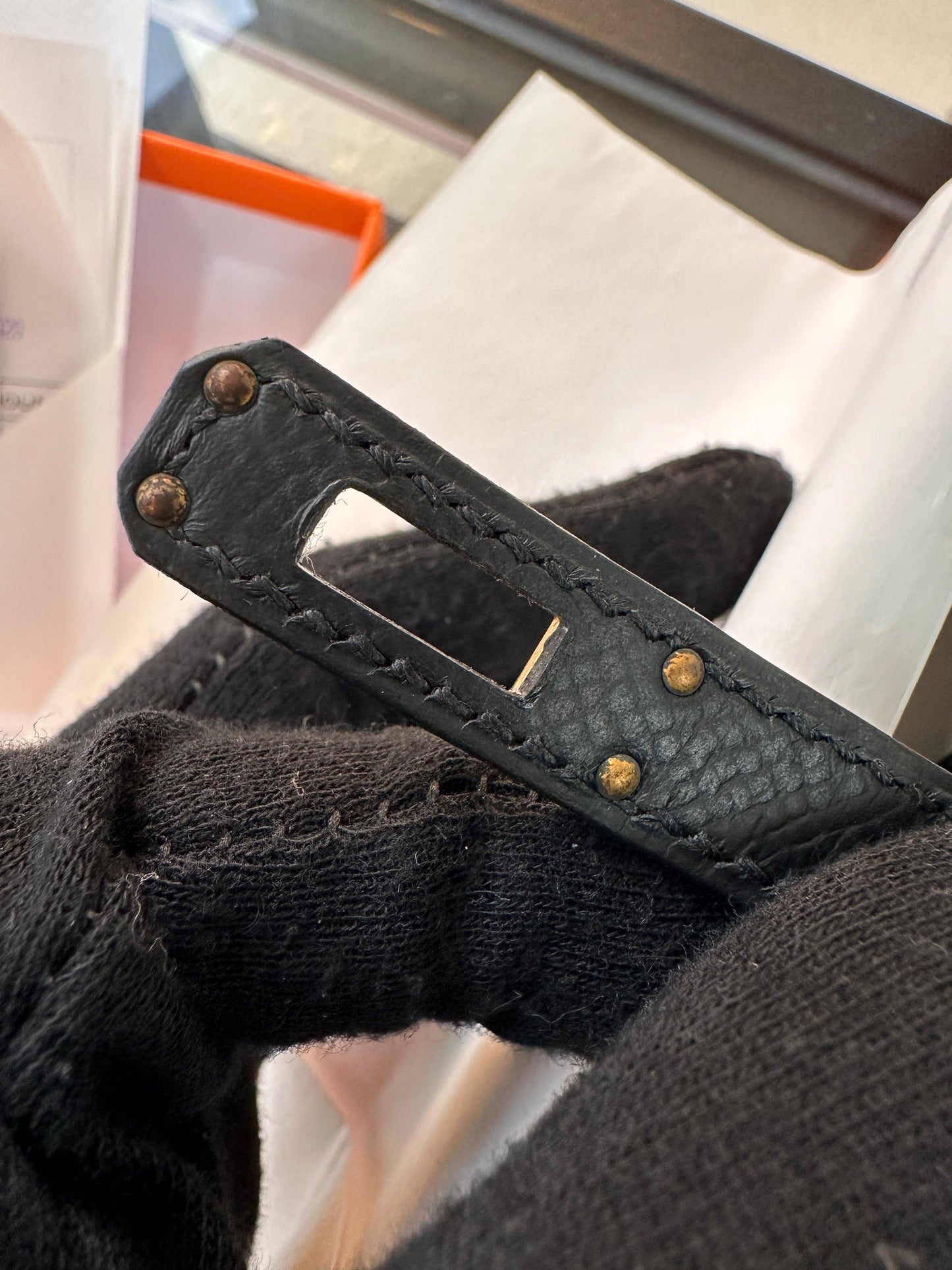 Hermès Kelly Black Epsom Mini Gold Hardware