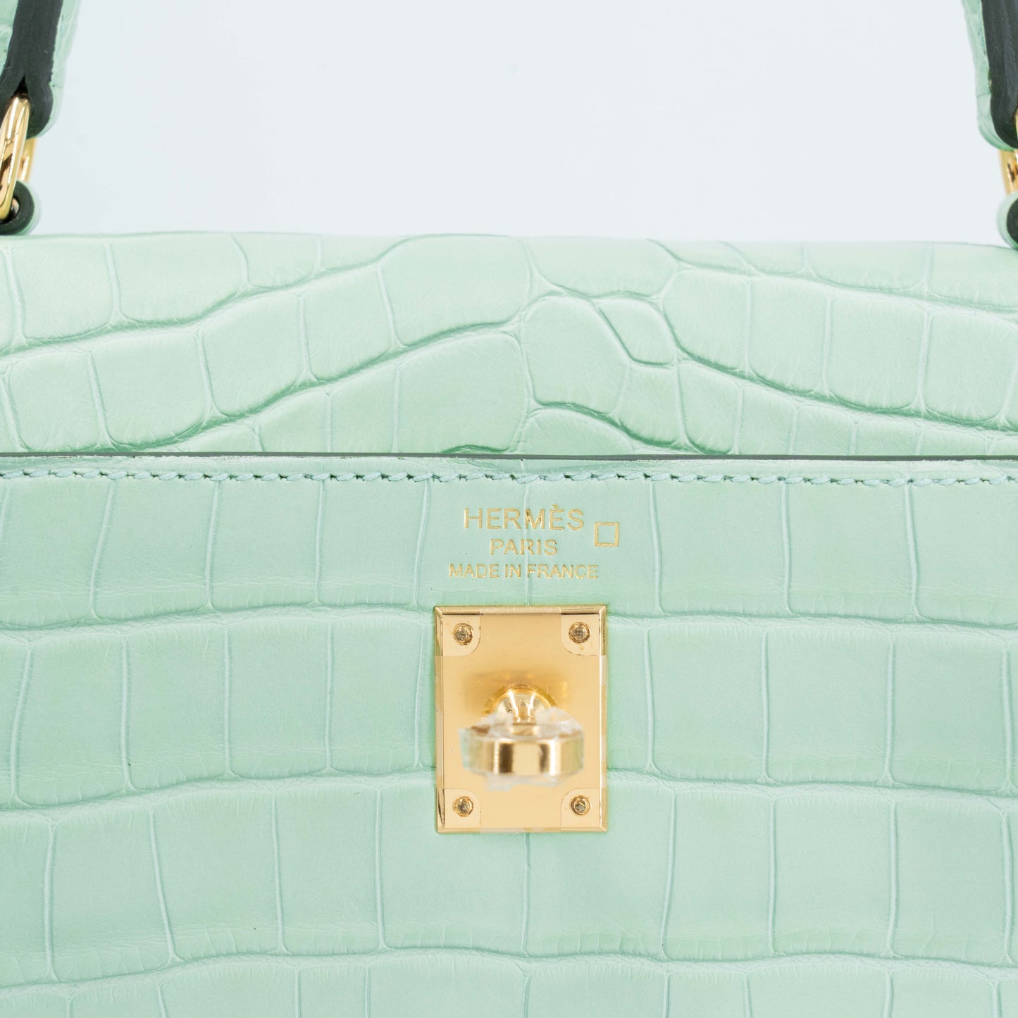 Hermes Kelly 25 Vert d’Eau Matte Alligator Gold hardware