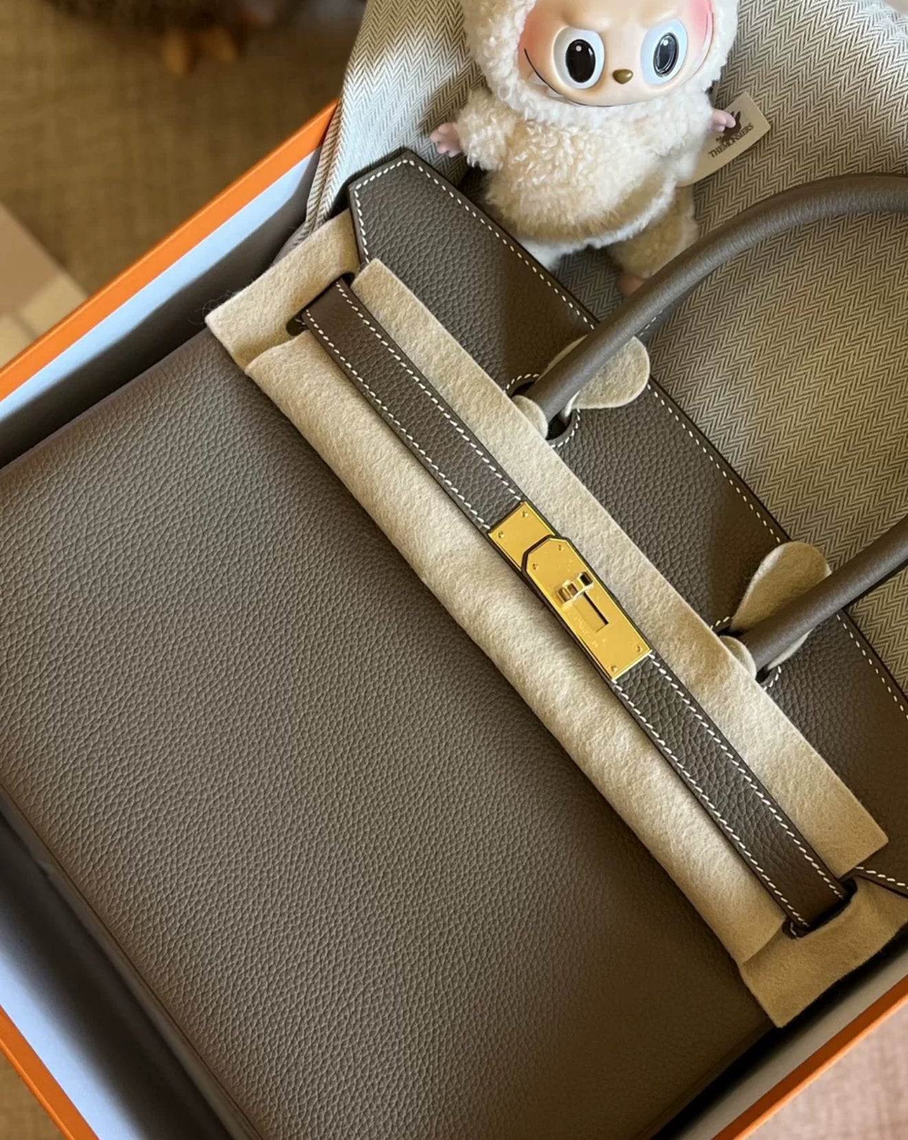 Hermes Birkin 30 Etoupe grey Togo leather Gold hardware