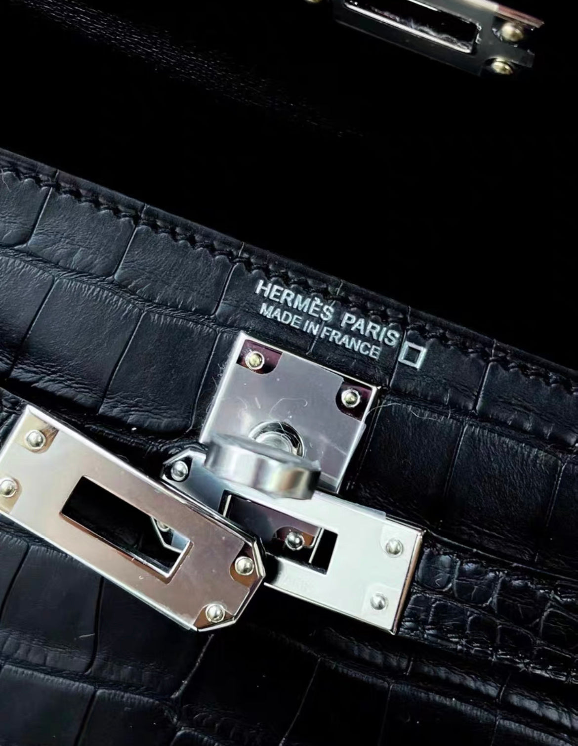 Hermes Mini Kelly 20 Black Matte Alligator Palladium Hardware