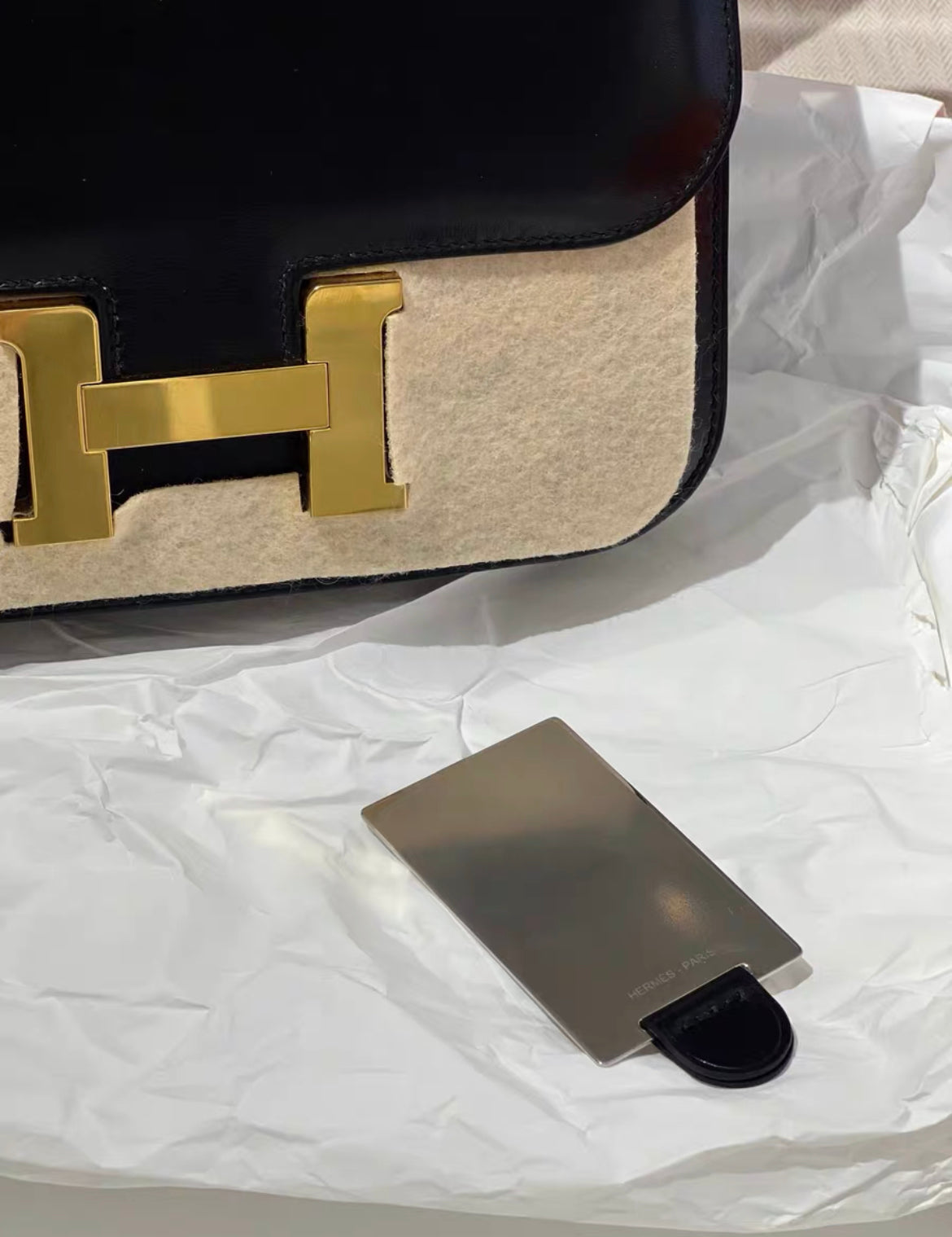 Hermes Constance 19 Black Box calf leather Gold hardware