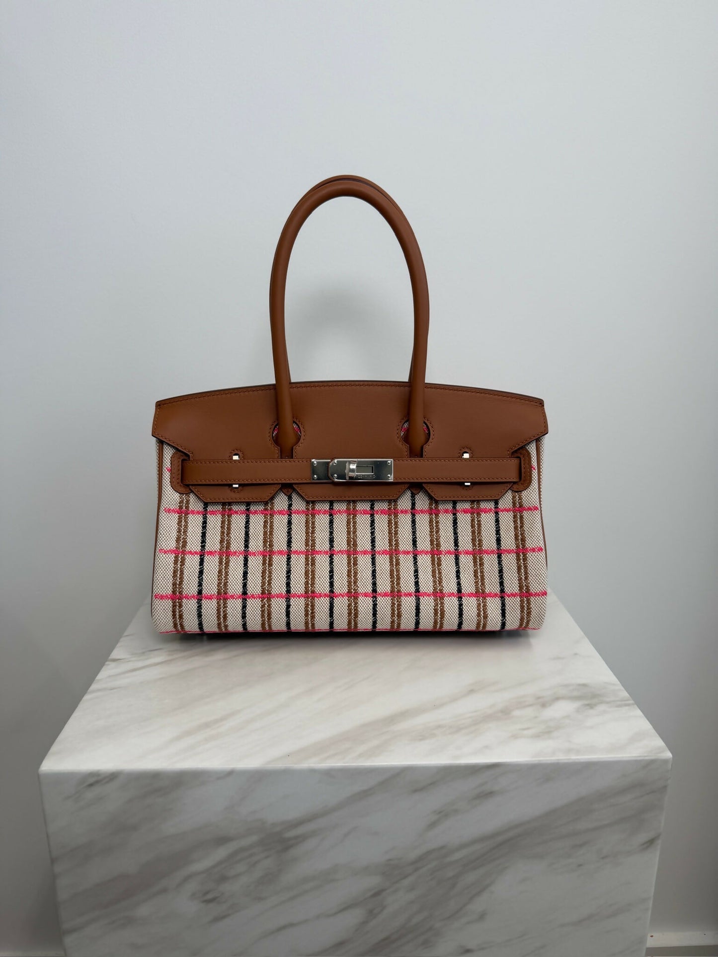 Hermès Birkin Shoulder 29 Toile Gold Swift PHW W