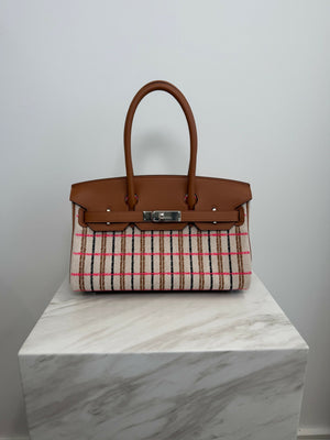 Hermès Birkin Shoulder 29 Toile  Gold Swift PHW W
