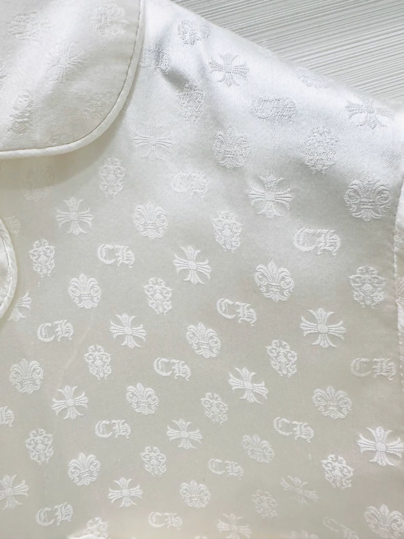 Chrome Hearts monogrammed silk pyjama shirt