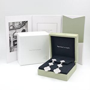 Van Cleef  Arpels Magic Alhambra earrings, 3 motifs 18K white gold, Diamond
