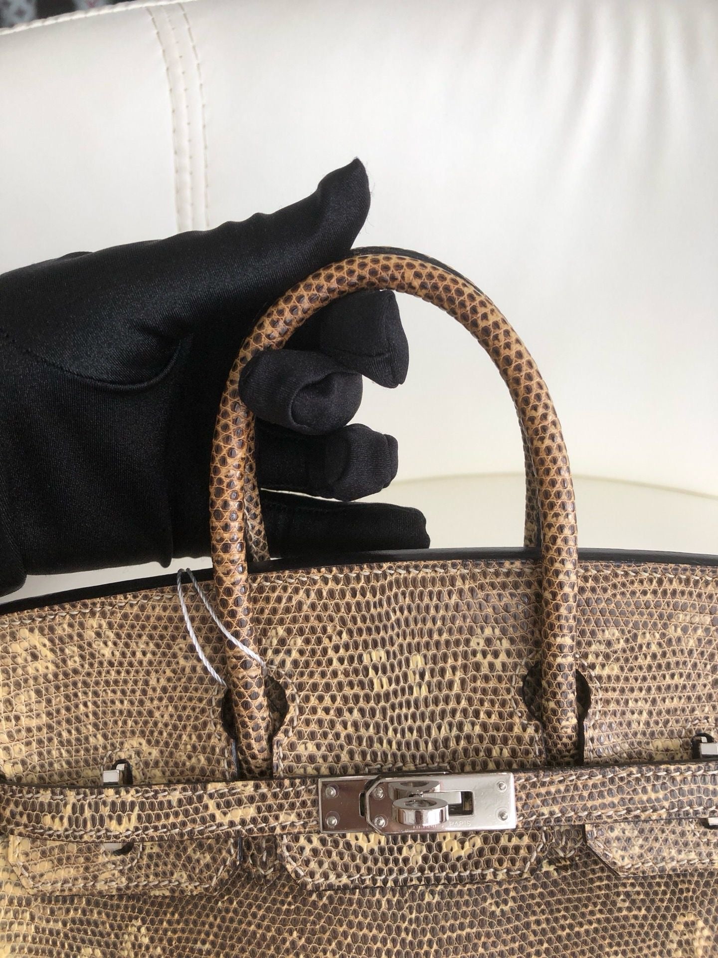 Hermès Birkin 25 Ombre Varanus Salvator Lizard Palladium Hardware