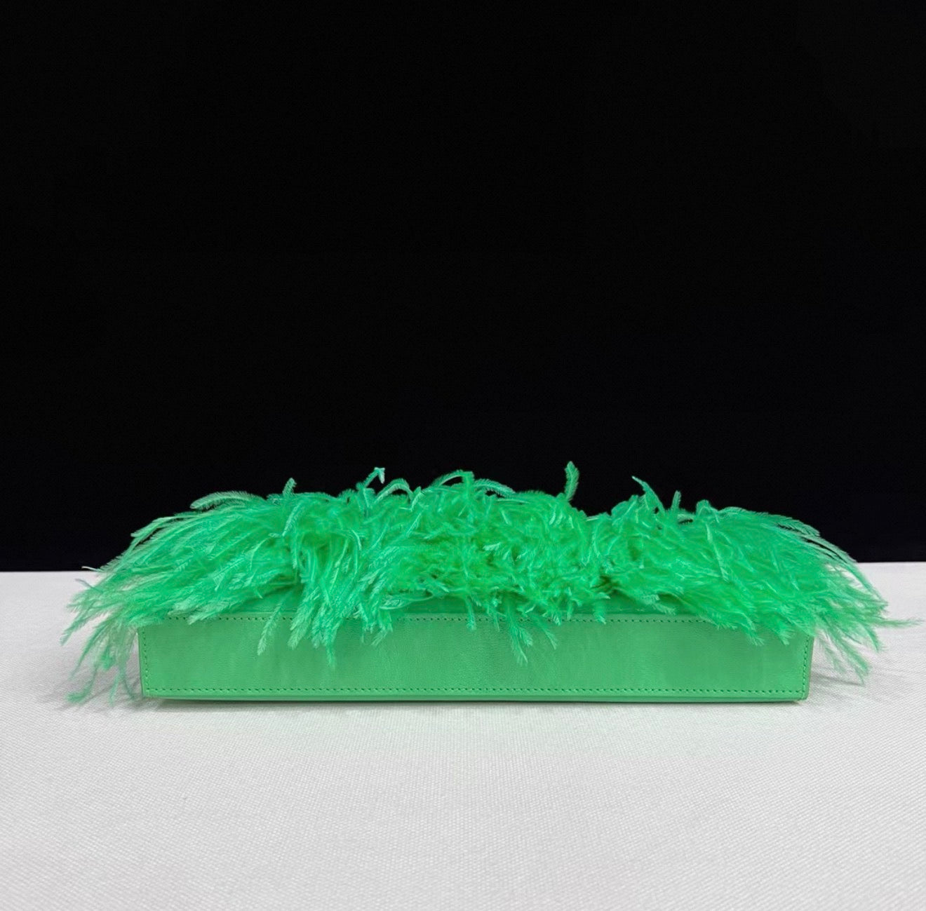 Hermès Kelly Elan Foile Vert Comics Chevre and Ostrich Feather Palladium Hardware