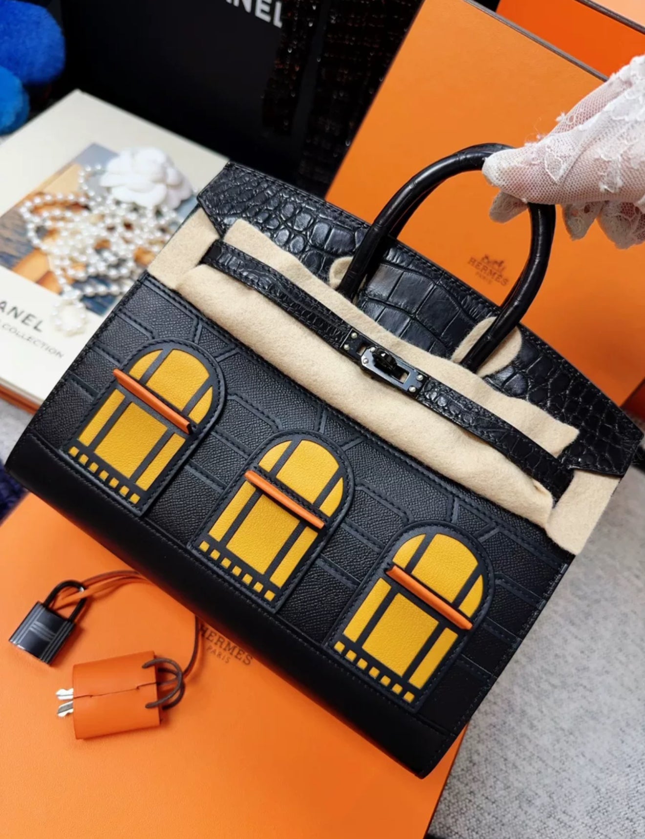 Hermès Night Sac Faubourg Birkin 20 SO BLACK Matte Alligator