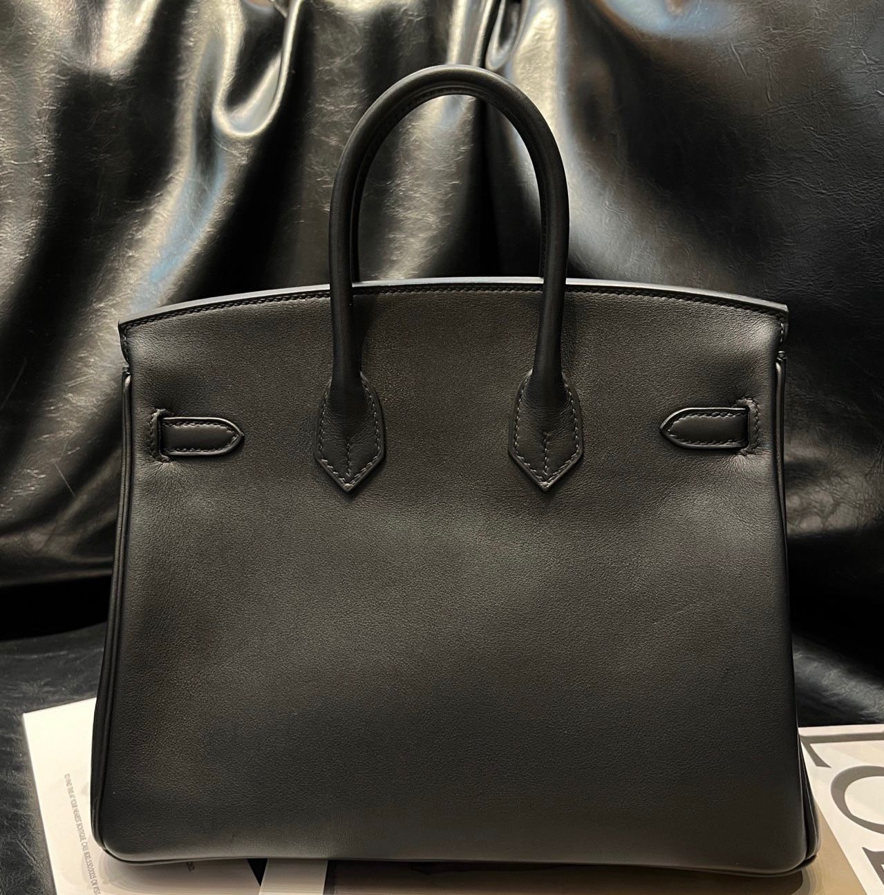 Hermès Birkin 25 Black Swift Leather Rose Gold Hardware