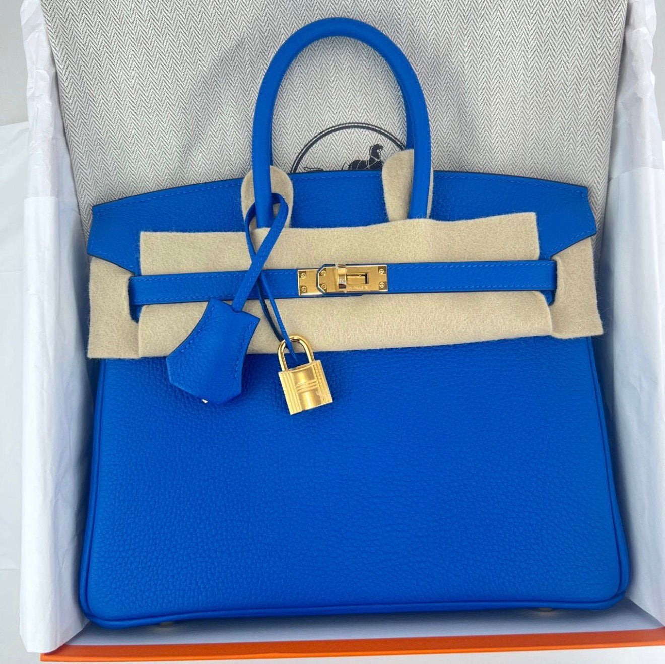 Hermès Birkin 25 Bleu Zellige Togo Gold hardware