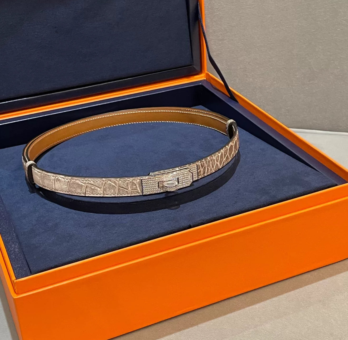 Hermes Diamond Himalaya Kelly Belt