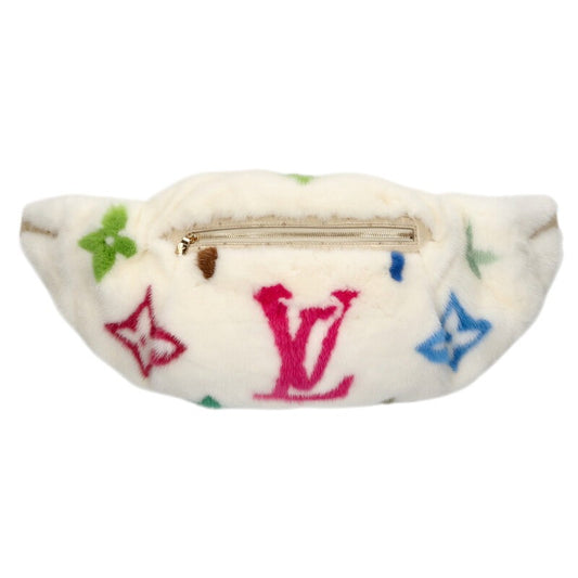 LOUIS VUITTON Monogram Multicolor Mink Fur Waist Body Bag LV × TM / Bum Bag