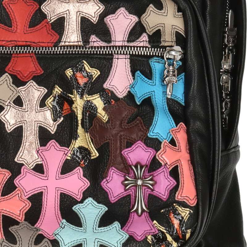 Chrome Hearts CH Cross Decorative Cross Patch Multi-Leather Backpack