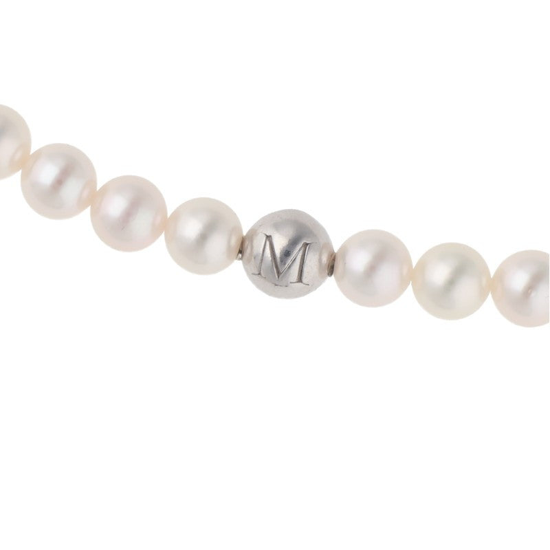 Chrome Hearts CH Cross Pearl White Gold Necklace Mikimoto