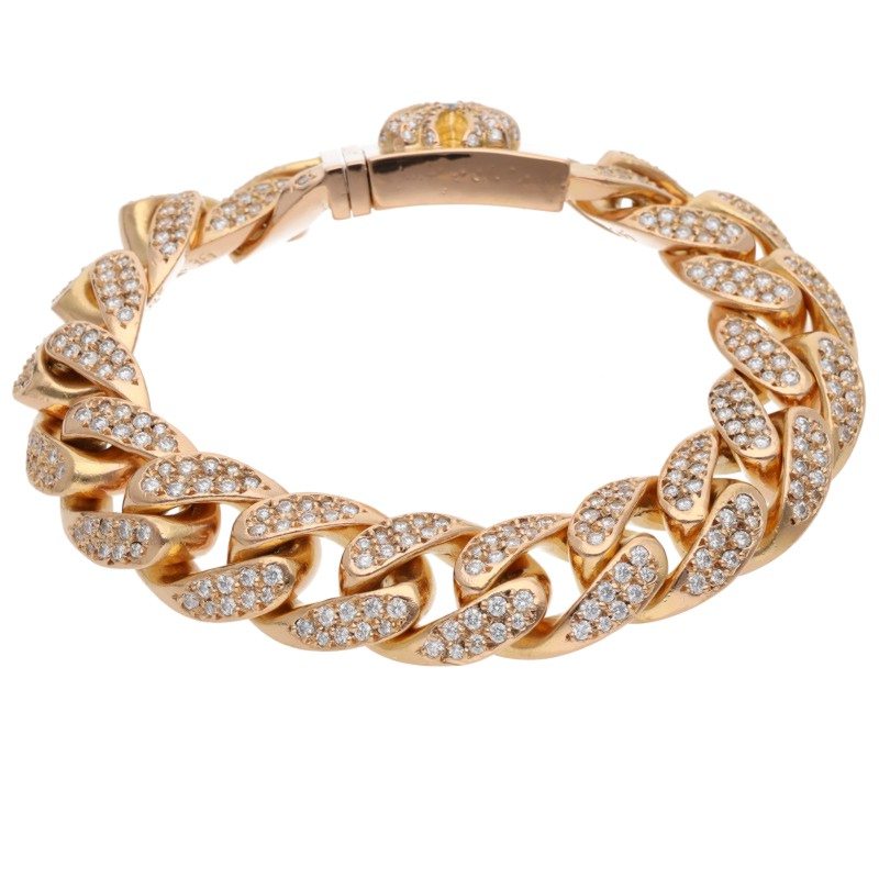 Chrome Hearts PAVE Diamond Gold Bracelet 22K BOX CLSC CHX P/DIA