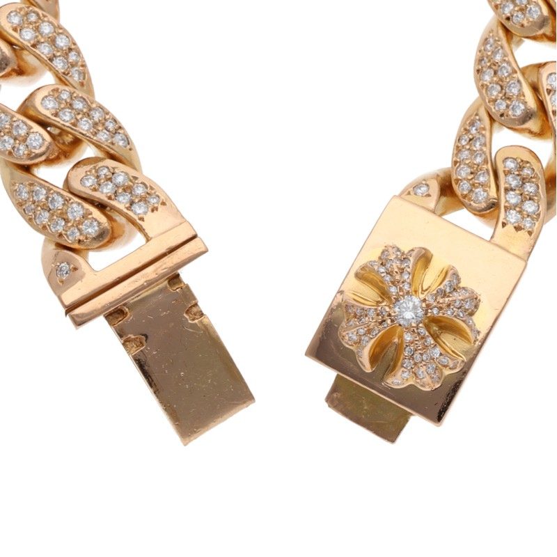 Chrome Hearts PAVE Diamond Gold Bracelet 22K BOX CLSC CHX P/DIA