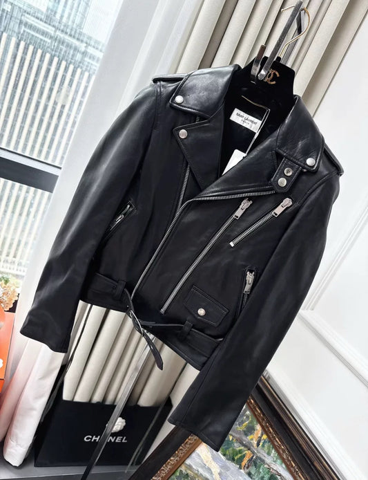 Saint Laurent Black Multi-Zip Leather Jacket