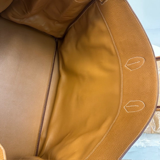 Rare Hermes Birkin HAC 60 Gold Ardennes Brass