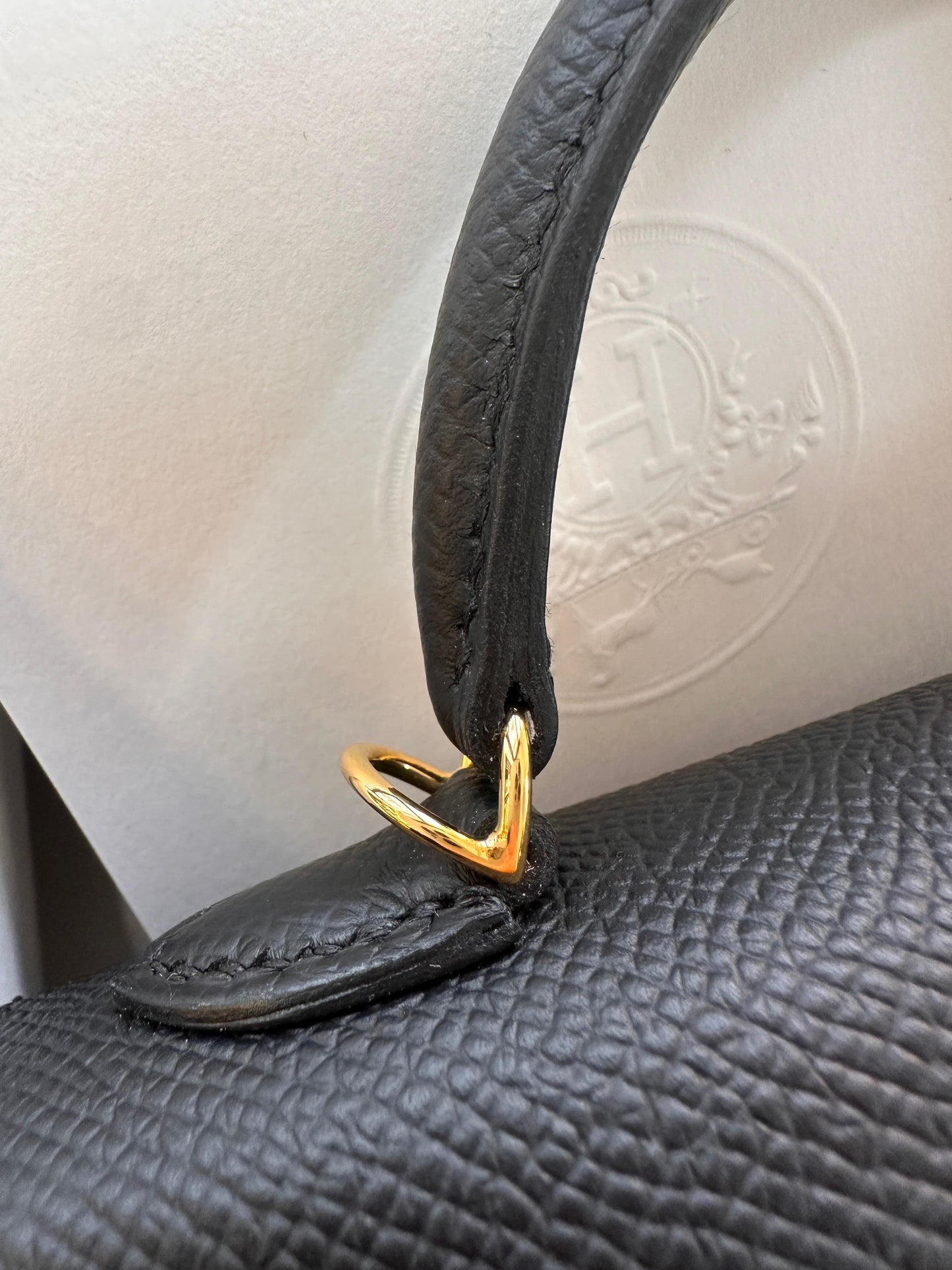 Hermès Kelly Black Epsom Mini Gold Hardware