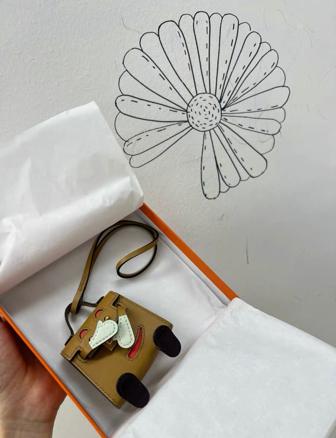 Hermes Limited Edition Quelle Idole Doll Bag Charm Sable Mushroom Havane  Black