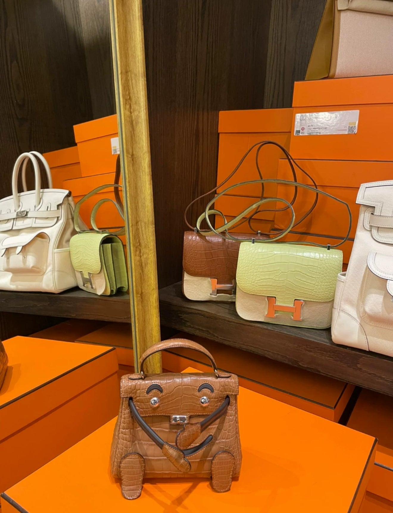 Hermès Matte Gold Alligator and Ebene Swift Quelle Idole Kelly Doll Palladium Hardware