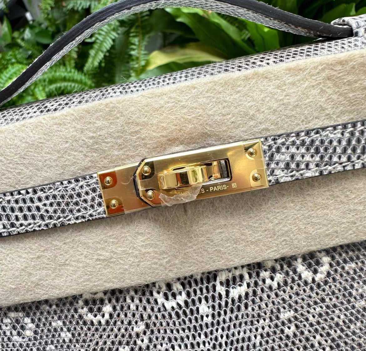Hermes Kelly Pochette Ombre Lizard Gold Hardware