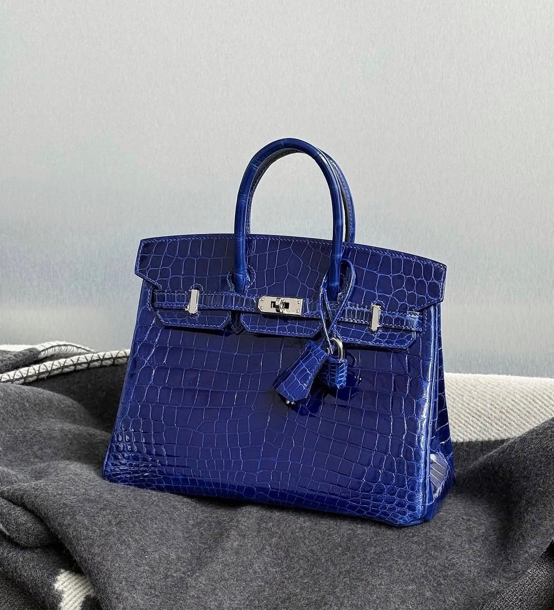 Hermès Birkin 25 Blue Electric Shiny Niloticus Palladium hardware