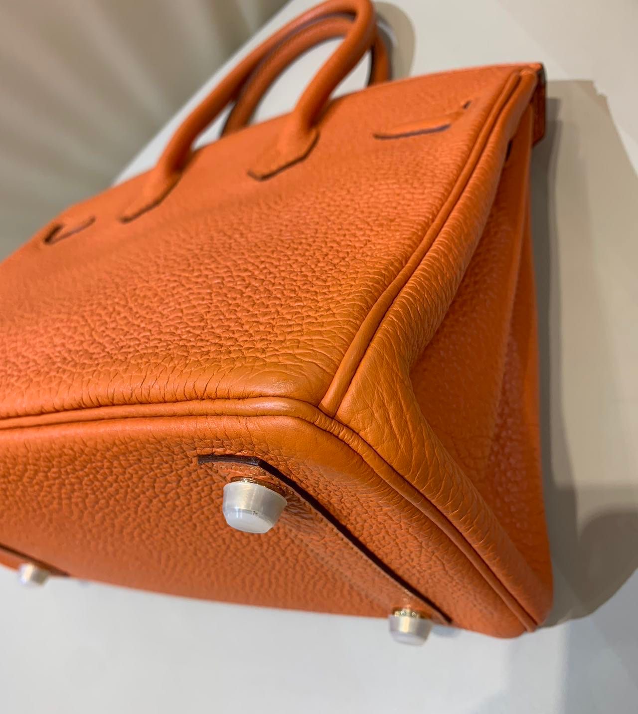 Hermes Birkin 25 Orange Togo Leather Gold Hardware