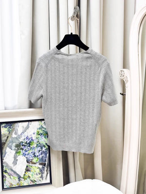 Miu Miu grey knit t-shirt
