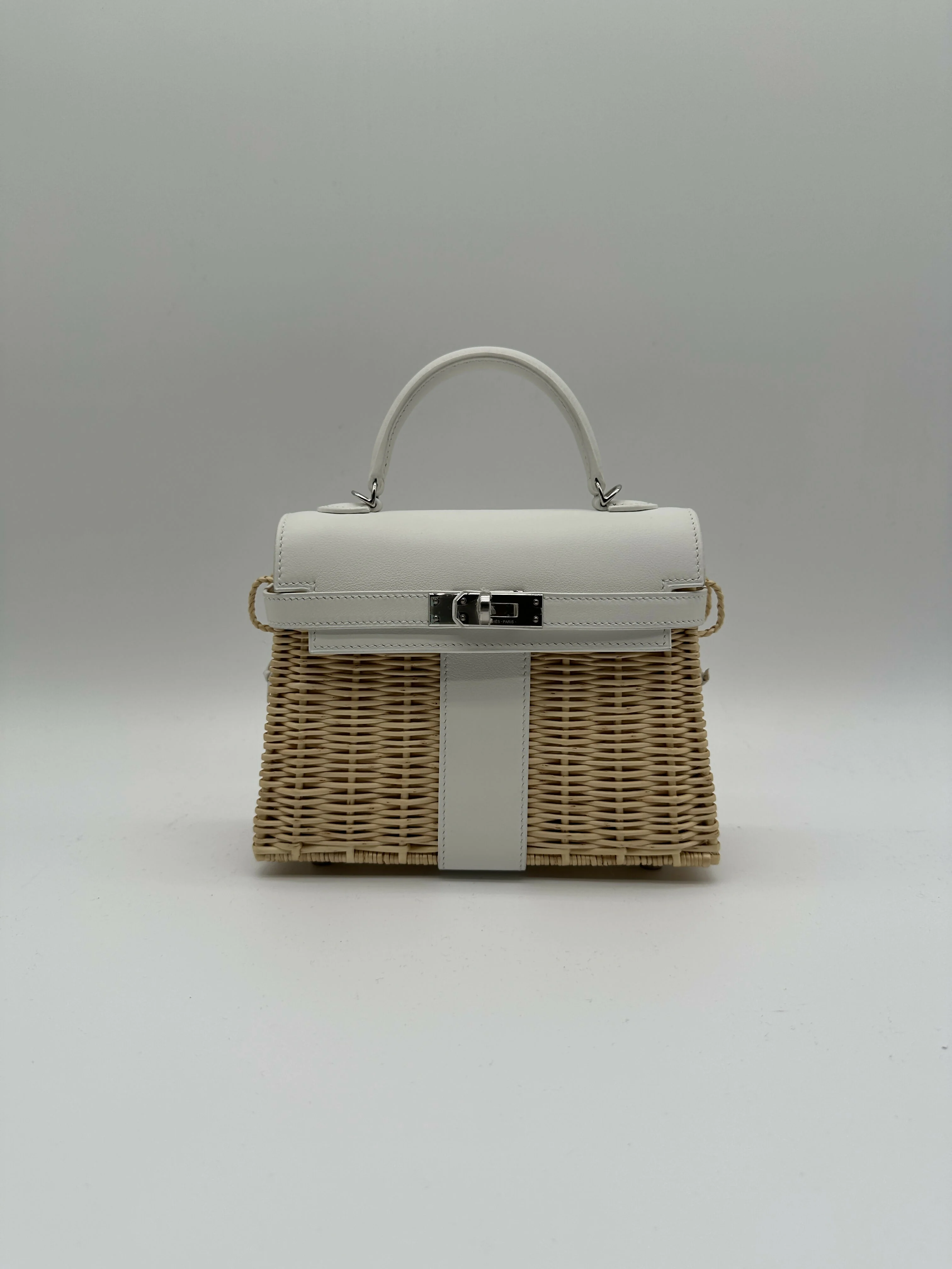 Hermès Kelly 20 Picnic Blanc Swift & Osier PHW B 2024