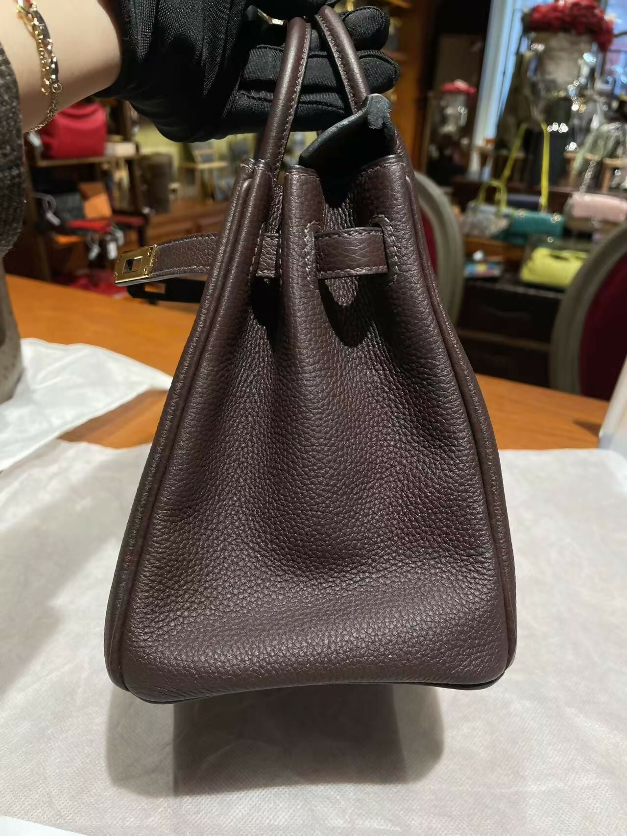 Hermes Birkin 25 47 Chocolat Togo GHW