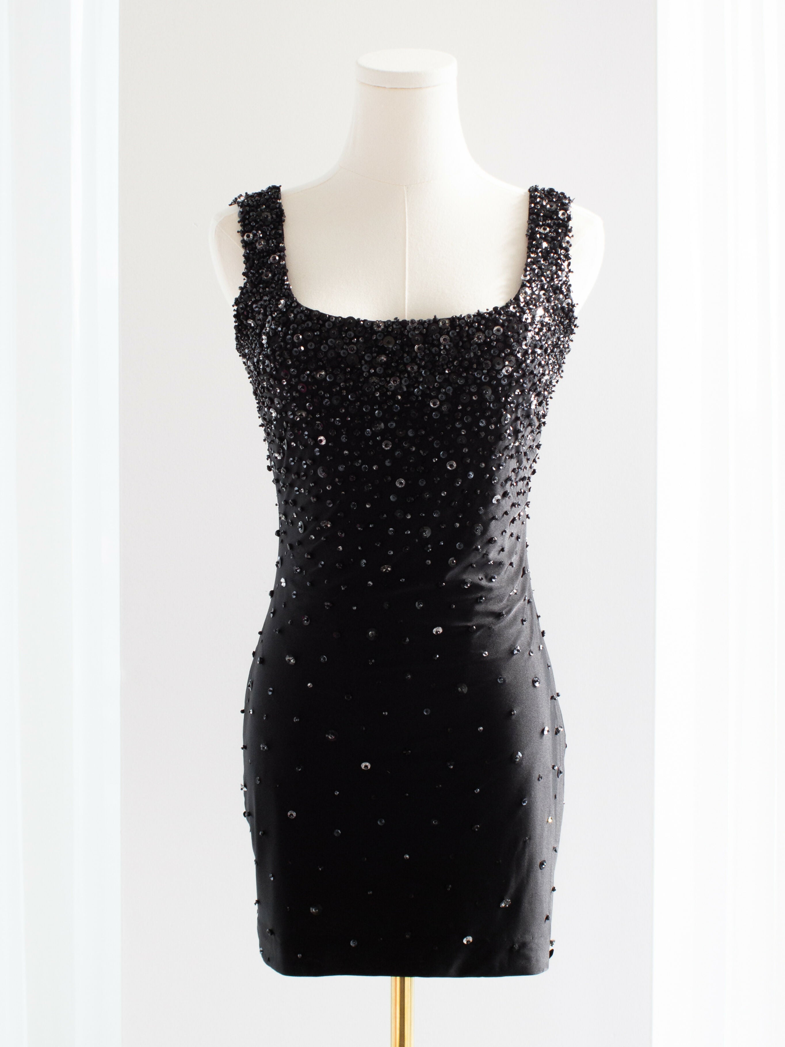 gianni versace couture spring 1996 black embellished mini dress 3