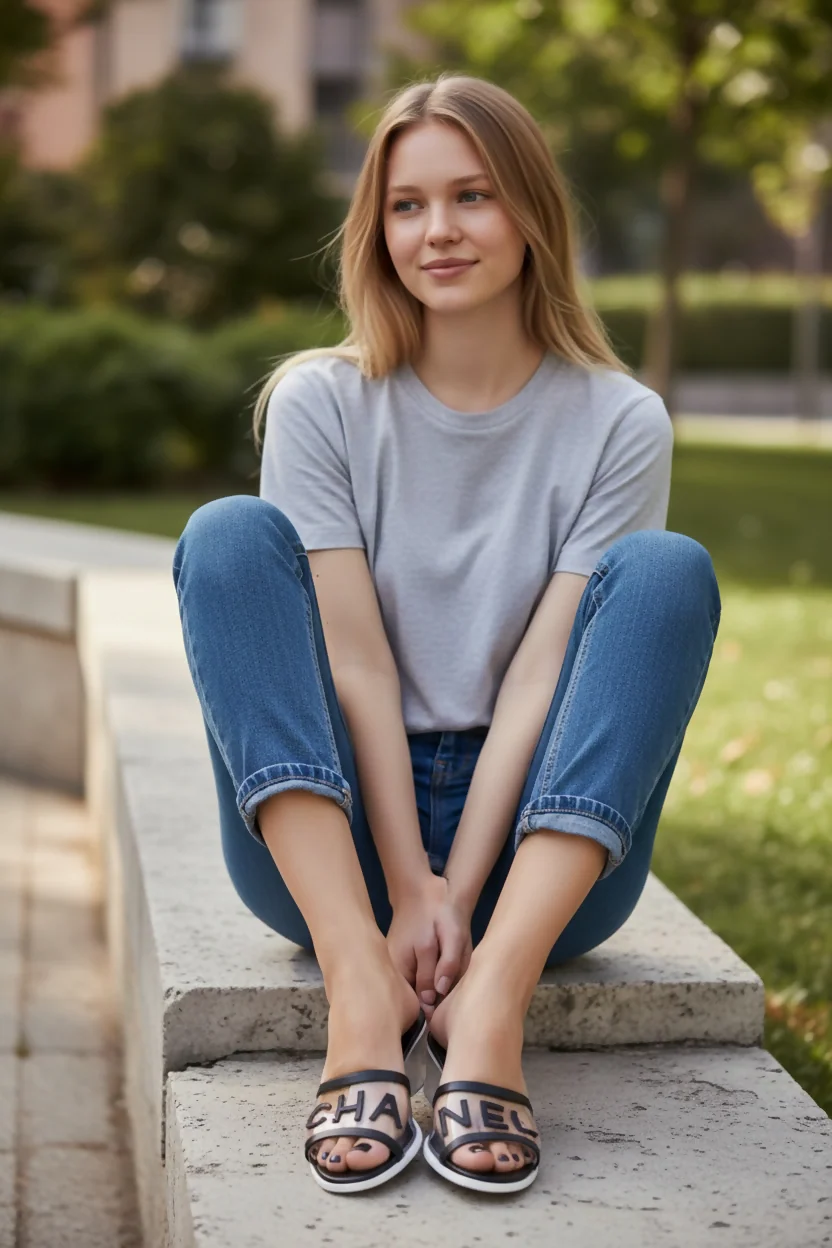 Chanel 19S Sand by the Sea Runway PVC Black Leather Heel Mule Slides EU 37.5C