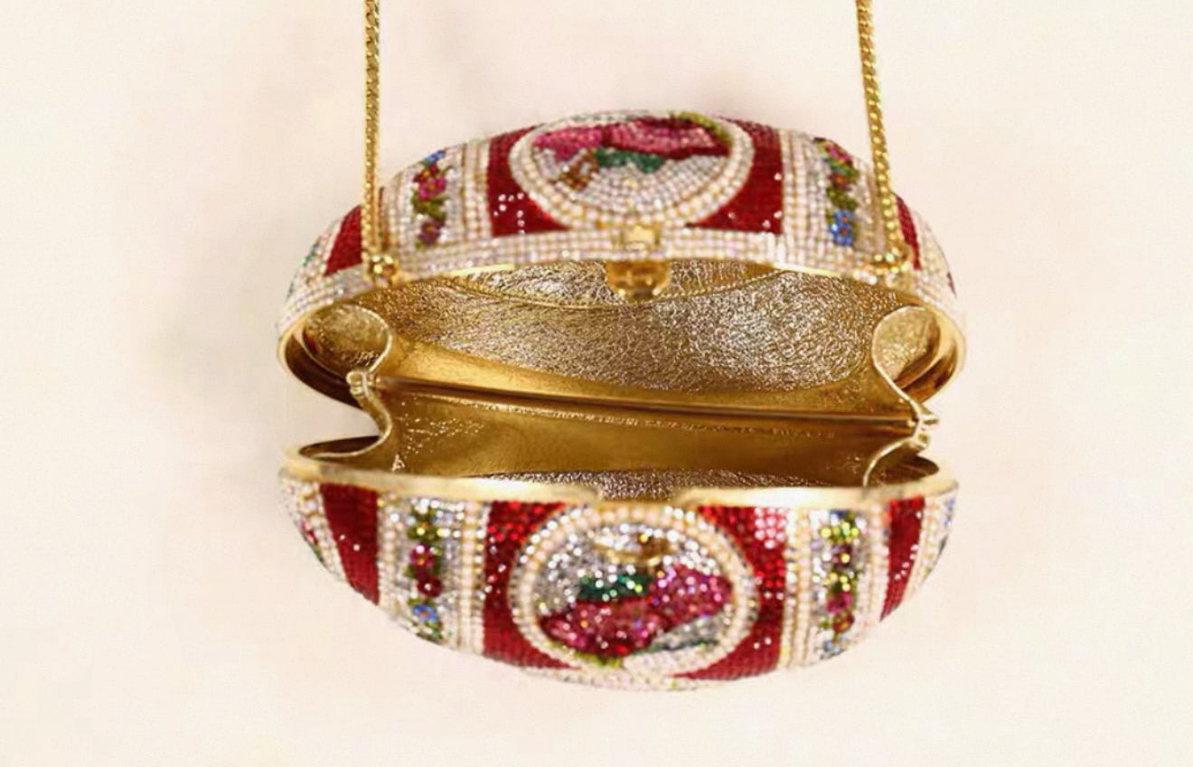 Judith Leiber Super Limited Edition Faberge Egg Crystal Evening Bag Minaudières