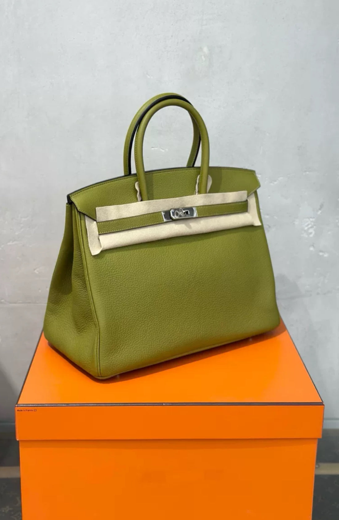 Hermes Birkin 35 Vert Anis Togo Leather Palladium Hardware
