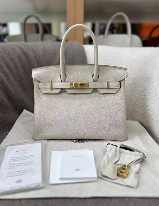 Hermes Birkin 30 Béton Togo leather Gold Hardware