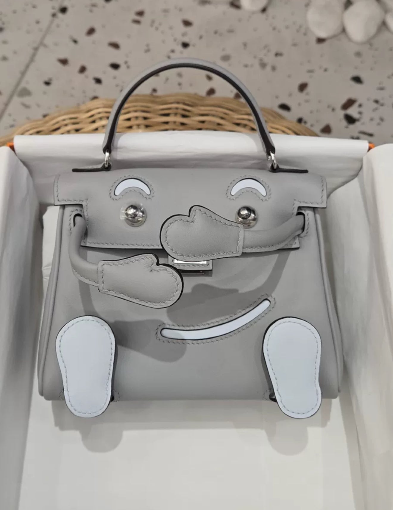 Hermès Kelly Doll Blue Glacier Blue Brume Palladium Hardware