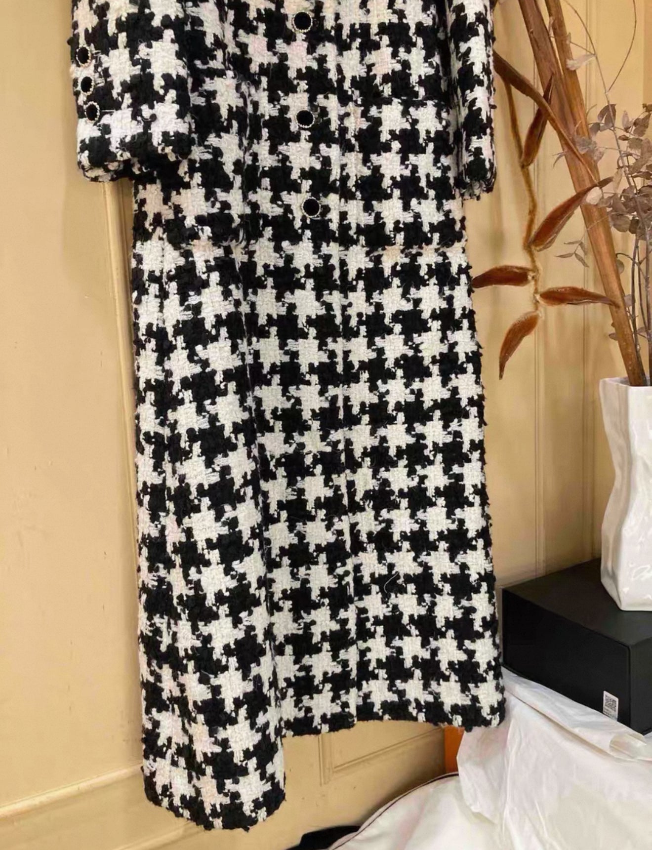 Rare Chanel 2021 Black  White Long Coat/Dress 40