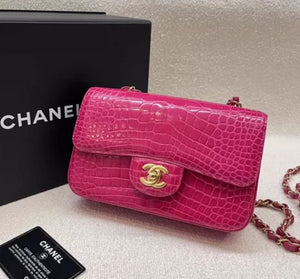 Chanel Pink Alligator Gold Hardware