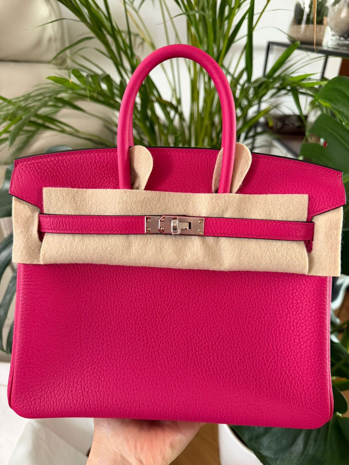 Hermes Birkin 25 Rose Mexico Togo Palladium hardware