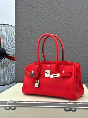 Hermes Birkin Shoulder 29 Rouge de Coeur Evercolor Leather Palladium Hardware